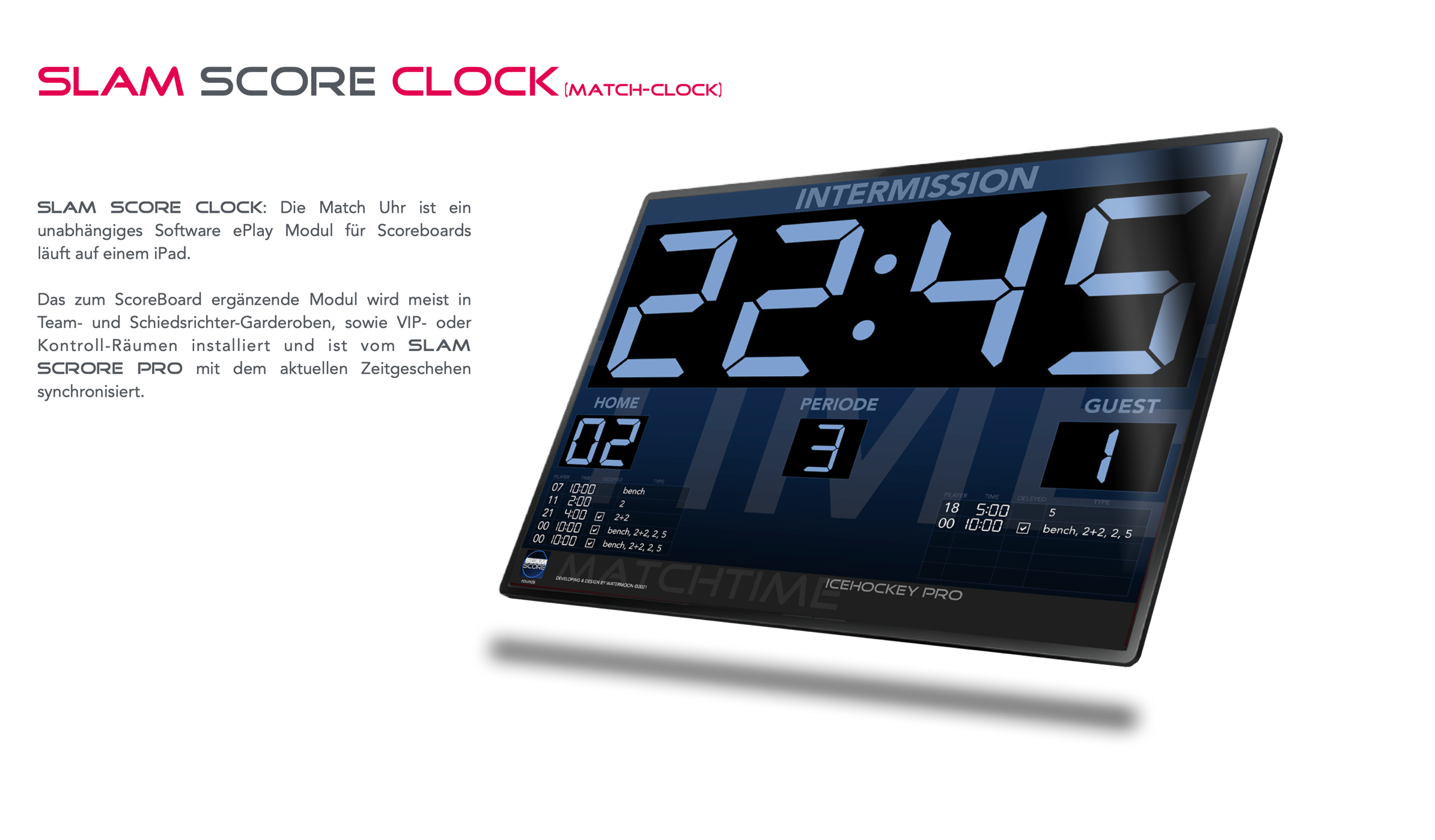 SLAM SCORE CLOCK | Match Clock für Scoreboard App