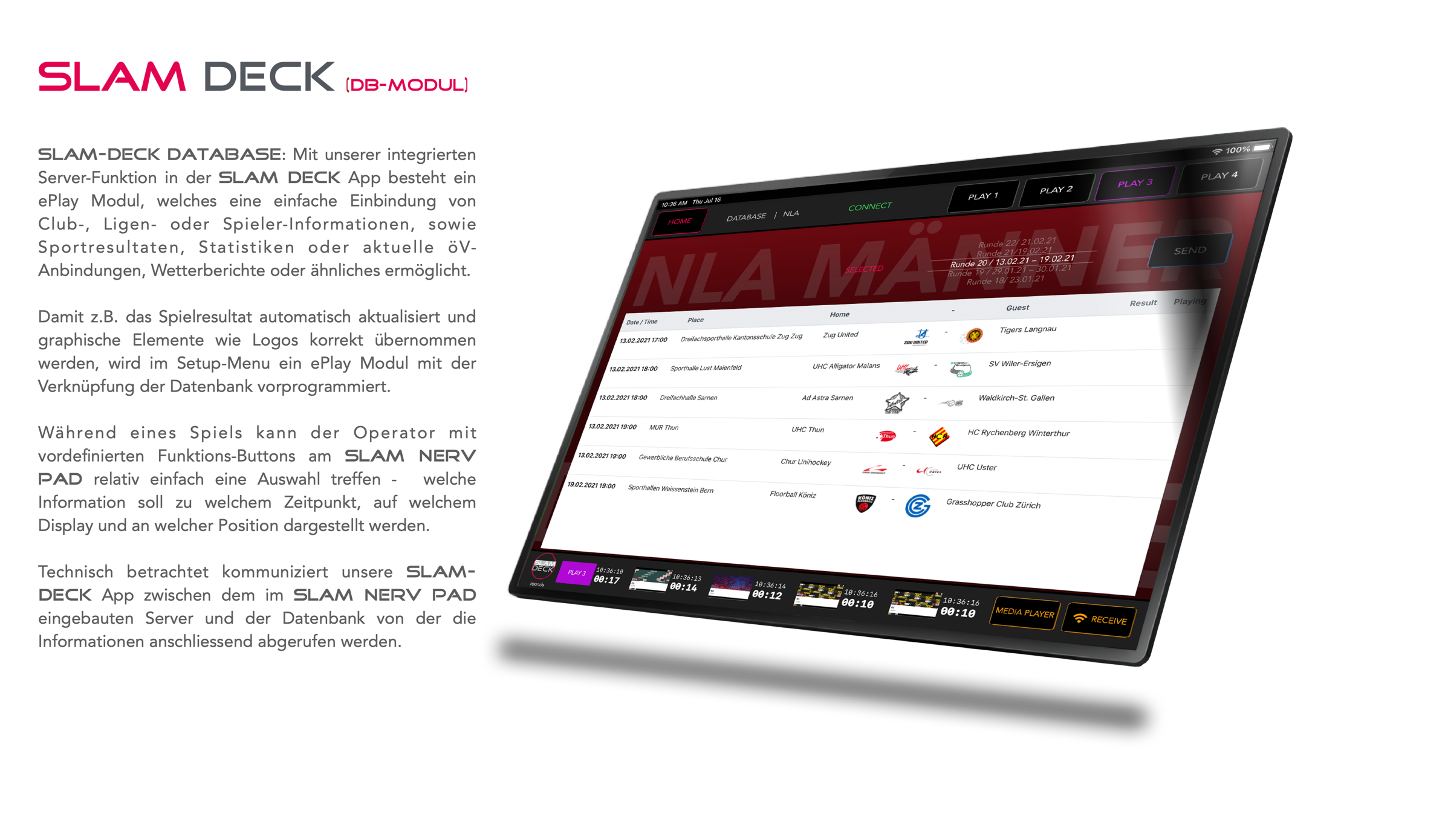 SLAM-DECK  |  DATA BASE MODUL