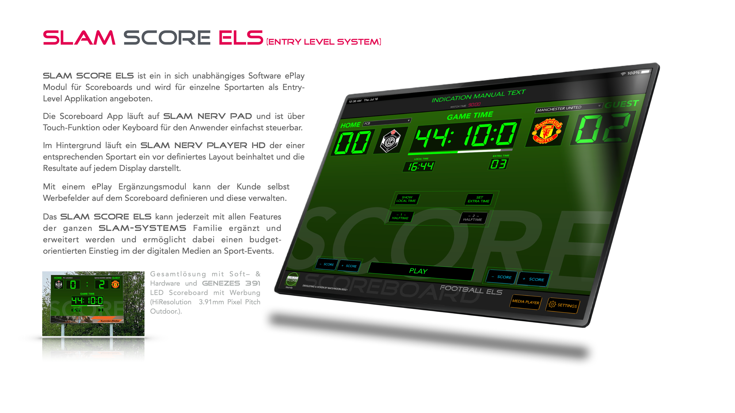 SLAM SCORE ELS  | Stand-A-Lone Scoreboard App für Fussball