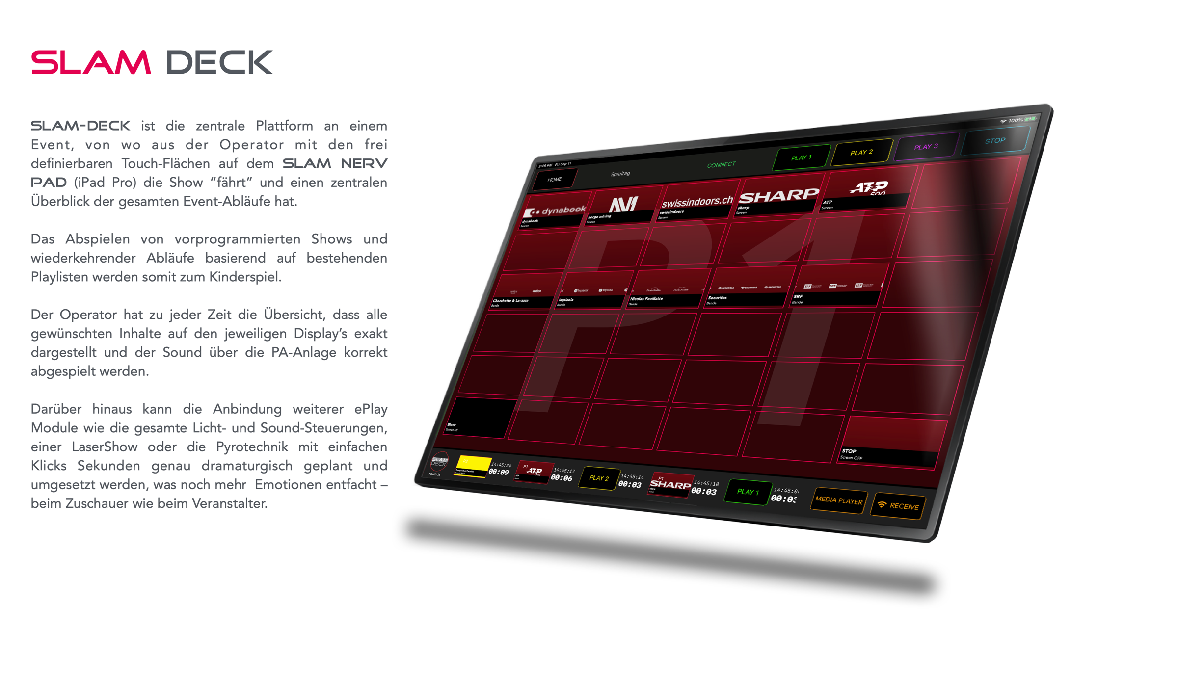 SLAM-DECK die zentrale Platform an einem Event.....